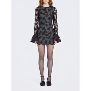 Rotate Women Rotate Floral Print Jersey Mini Sheath Dress With Long Sleeves